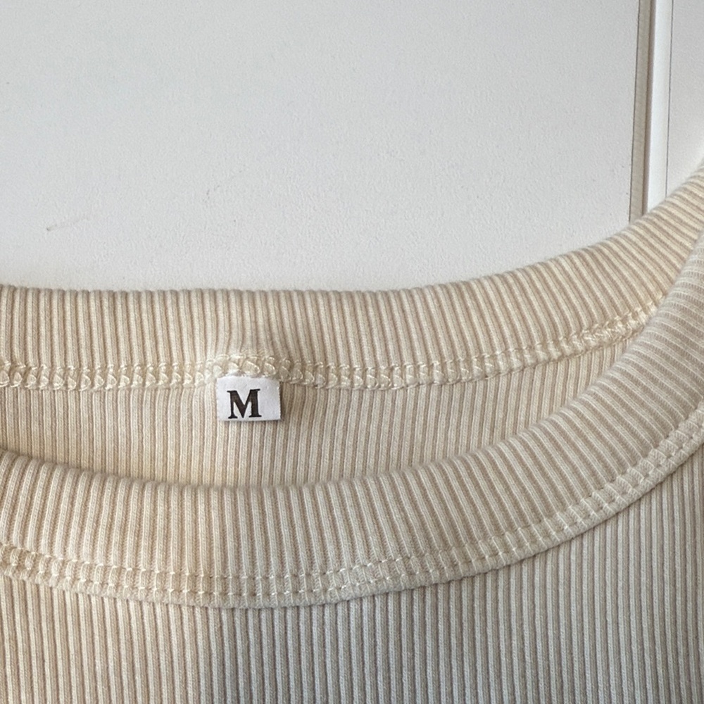 Cream Ribbed Tank Top - Picture 2 of 5